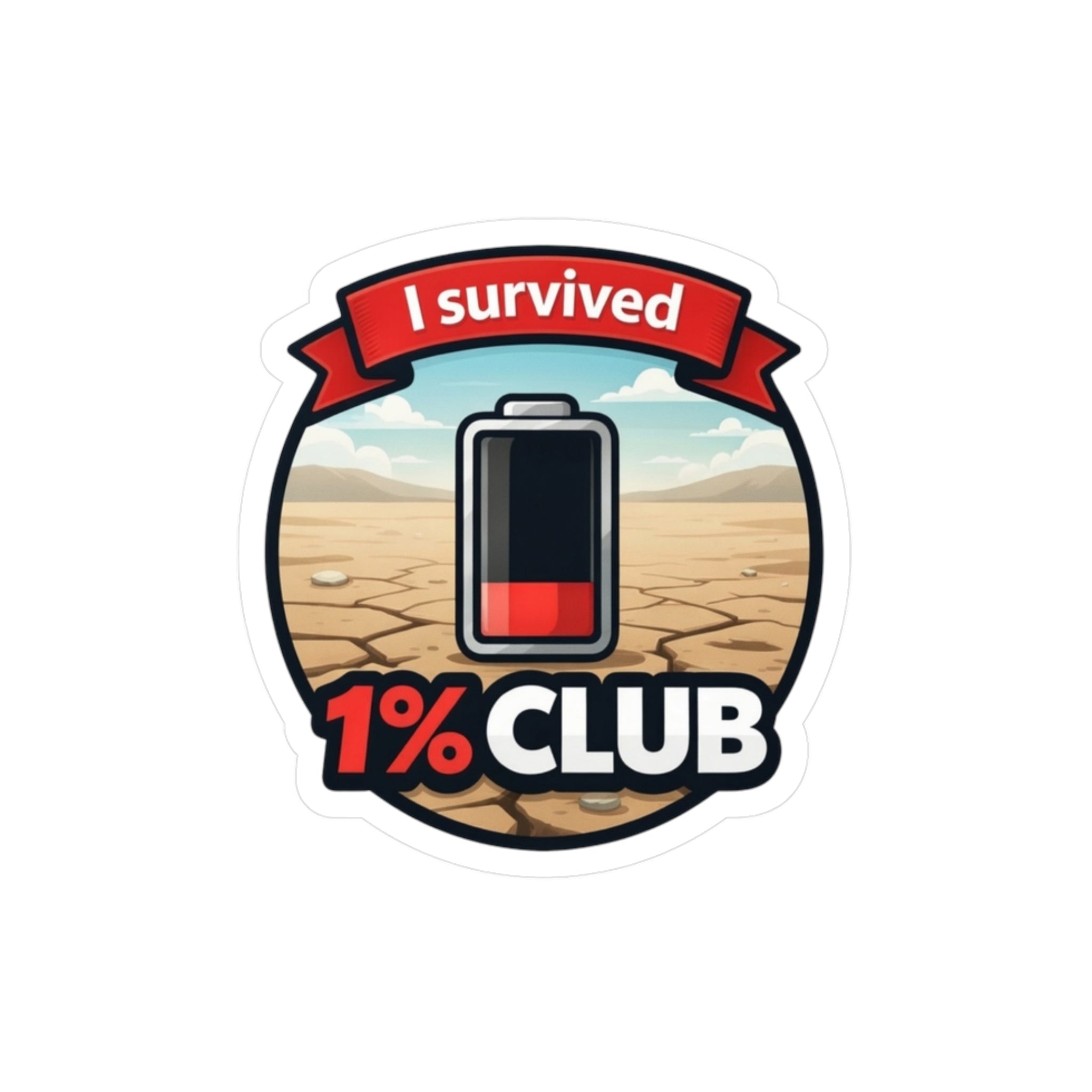1% Club Vinyl Decal — Kiss-Cut Weatherproof Sticker for Laptops, Cars & Windows