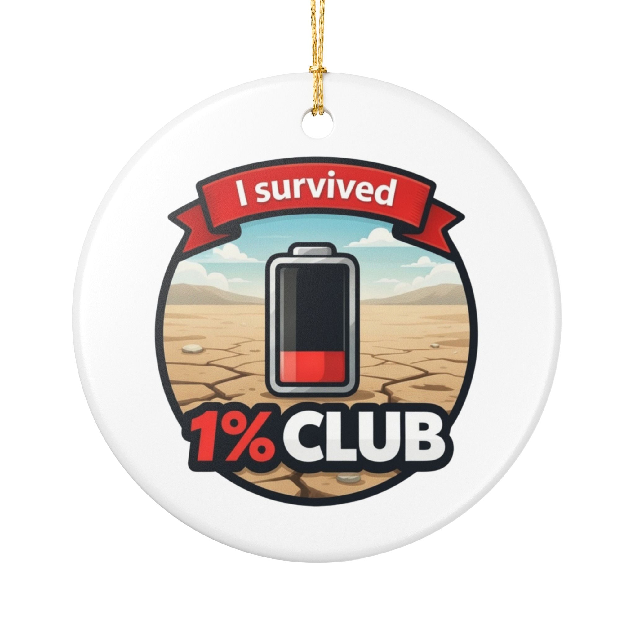 1% Club Ceramic Ornament, (1pc)