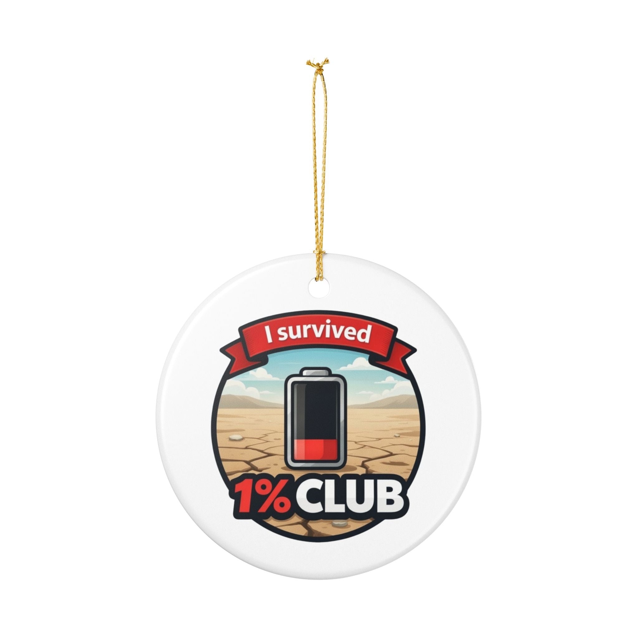 1% Club Ceramic Ornament, (1pc)